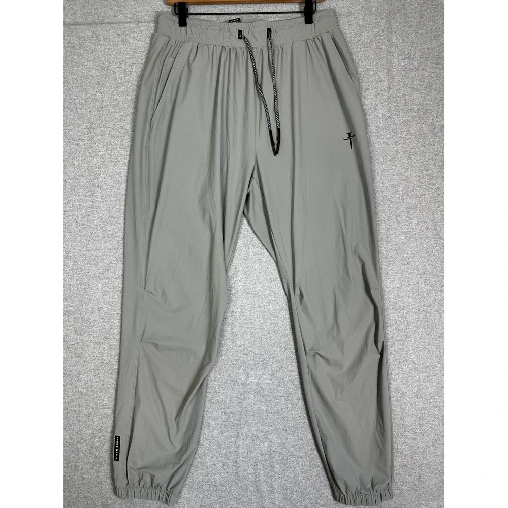 Three Nails Joggers Men XL Gray Training Activewear Pants